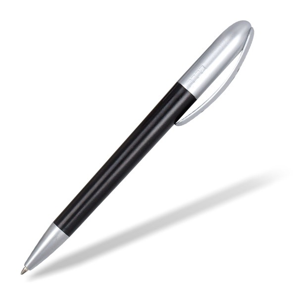 Kugelschreiber Boogie mit Clip in silber schwarz