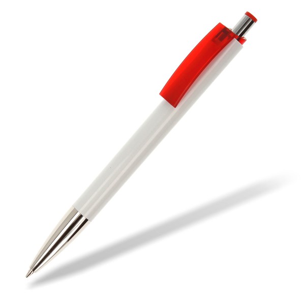 Kugelschreiber E-Fifty-flash weiß Clip rot