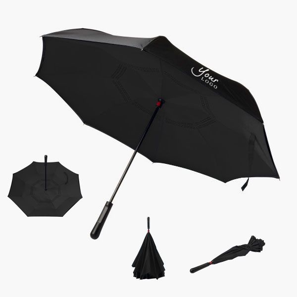 Regenschirm aus Pongee Seide schwarz