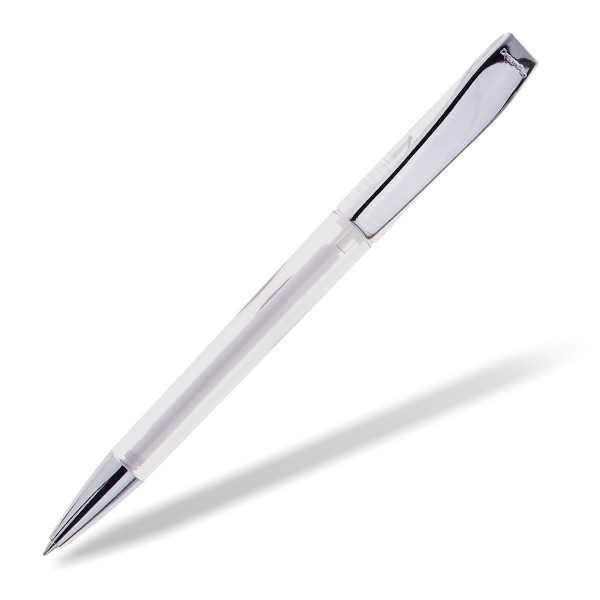 Kugelschreiber EVO Transparent Metall weiß