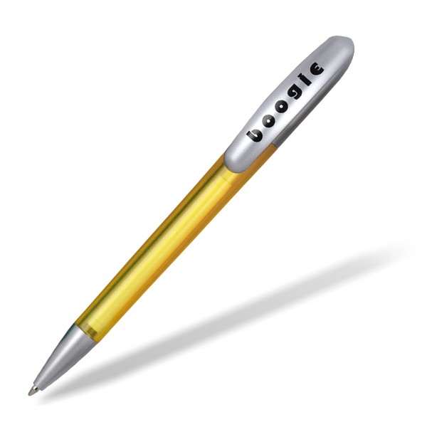 Kugelschreiber Boogie mit Clip in silber gelb