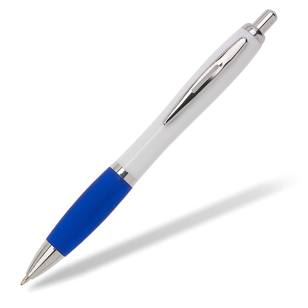 Kugelschreiber Toppy white Griffprofil blau
