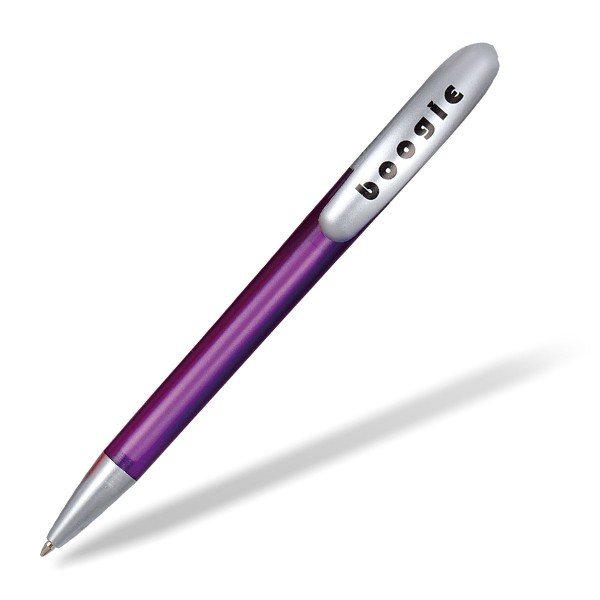 Kugelschreiber Boogie mit Clip in silber violett