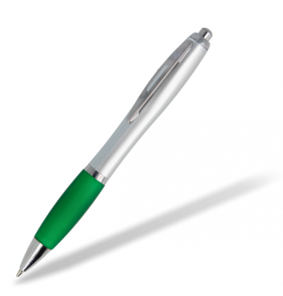 Kunststoffkugelschreiber-toppy-silver-gruen