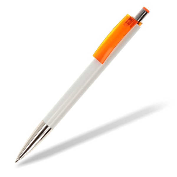 Kugelschreiber E-Fifty-flash weiß Clip orange