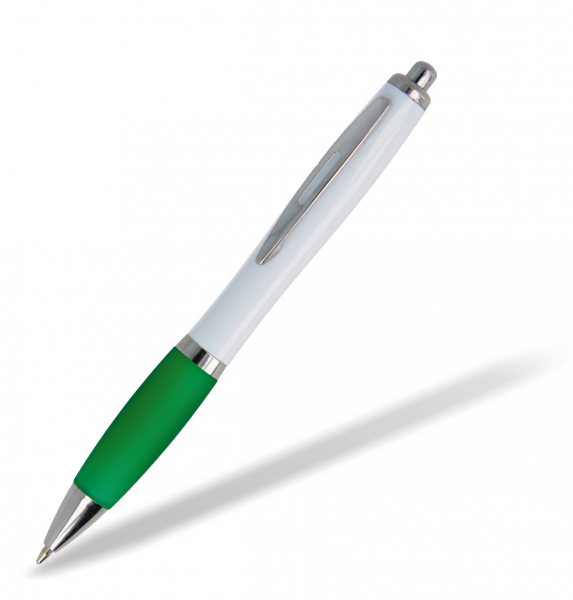 Kunststoffkugelschreiber-Toppy-White-gruen