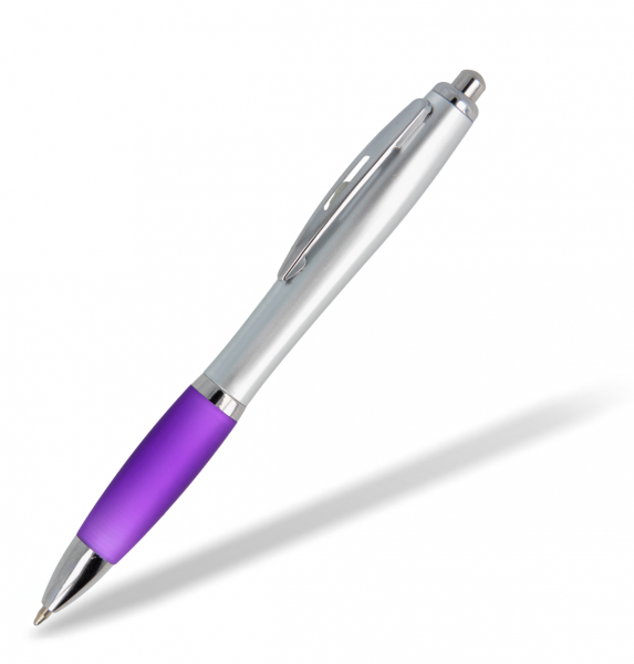 Kunststoffkugelschreiber-toppy-silver-violett