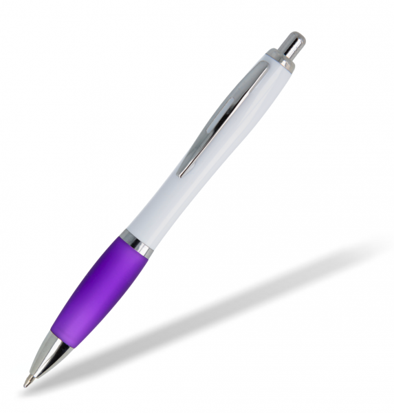 Kunststoffkugelschreiber-Toppy-White-violett