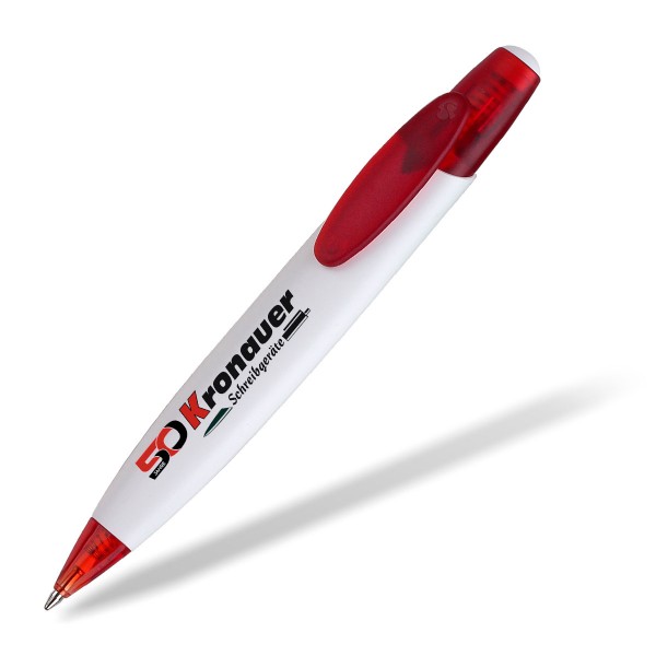 Kugelschreiber Smile rot mit Kronauer Logo bedruck Kugelschreiber Smile rot mit Kronauer Logo bedruck