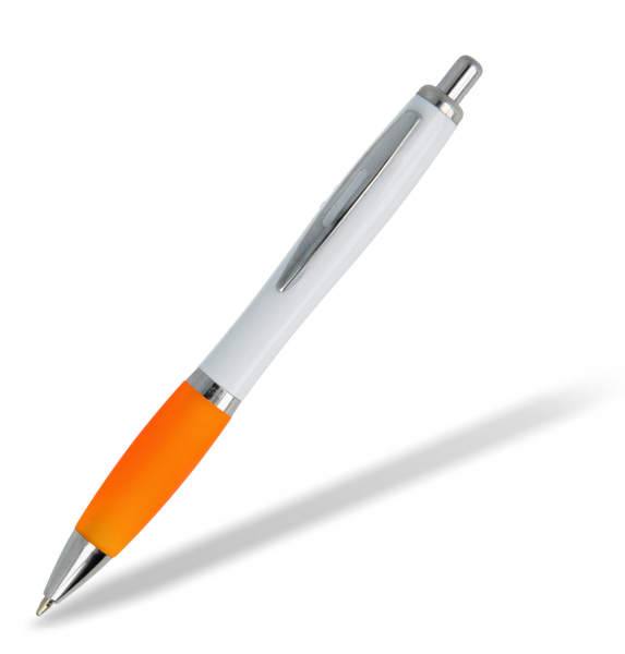Kunststoffkugelschreiber-Toppy-White-orange