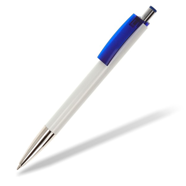 Kugelschreiber E-Fifty-flash weiß Clip blau