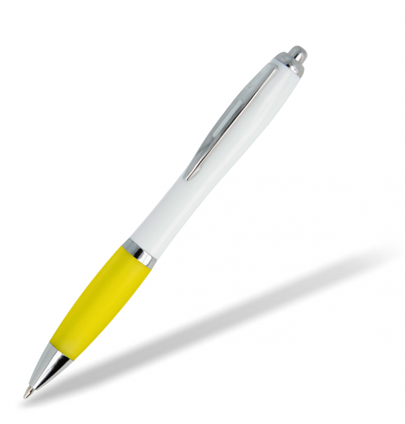 Kunststoffkugelschreiber-Toppy-White-gelb
