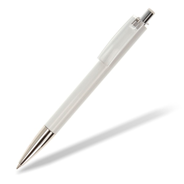Kugelschreiber E-Fifty-flash weiß Clip weiß transparent