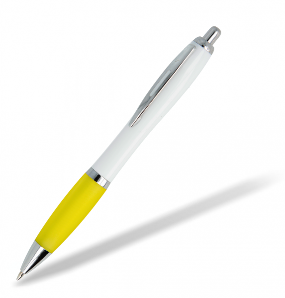 Kunststoffkugelschreiber-Toppy-White-gelb